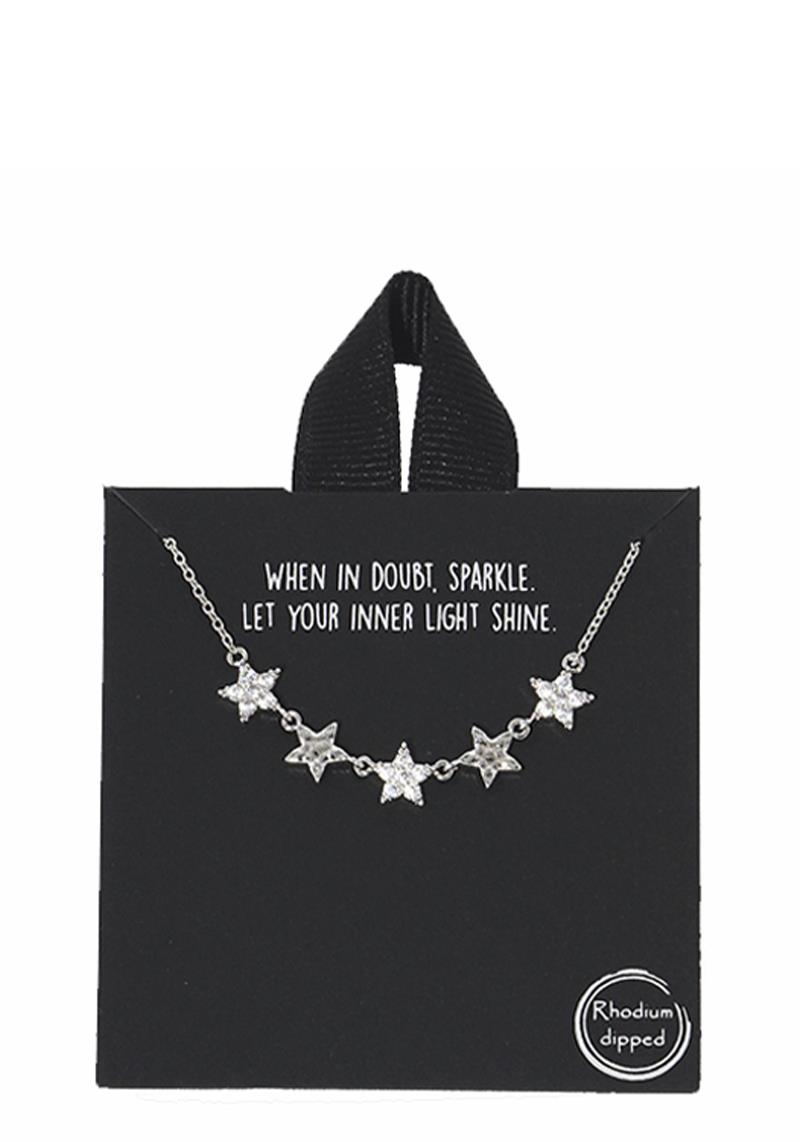 18K GOLD RHODIUM DIPPED STAR NECKLACE