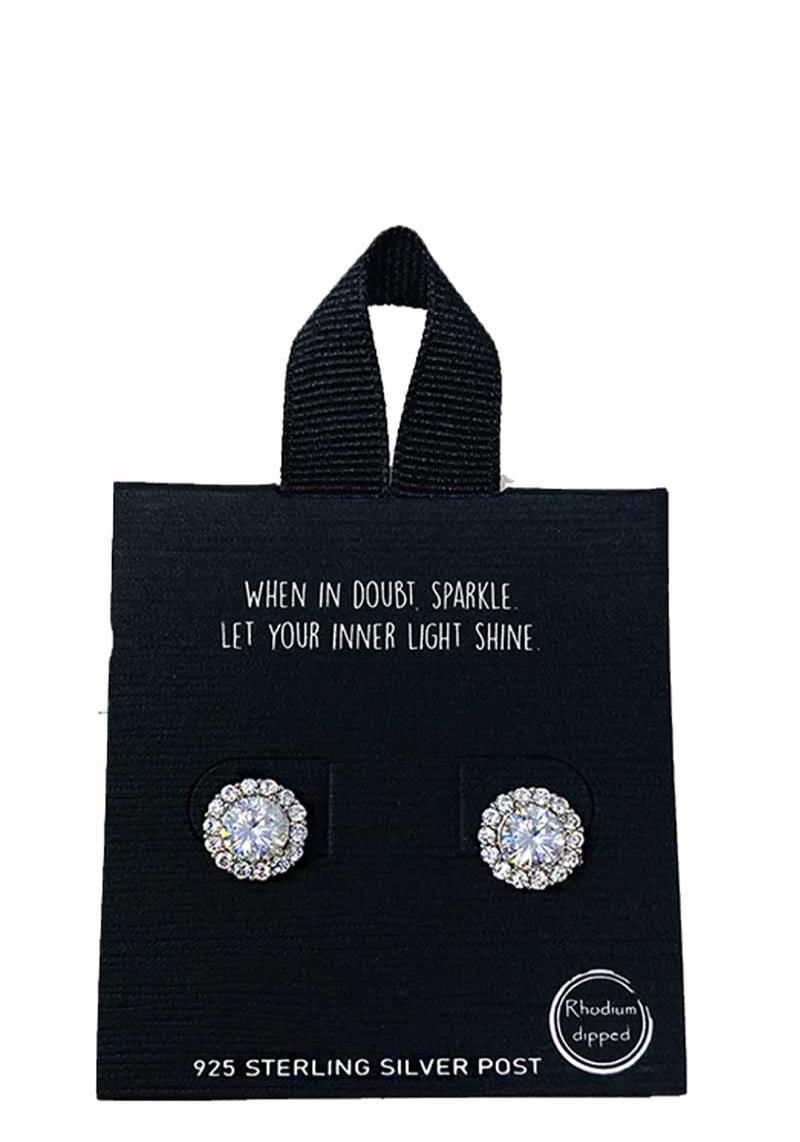 18K GOLD RHODIUM DIPPED STUD EARRING