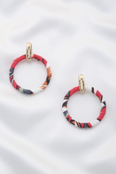 FABRIC WRAP HOOP EARRING