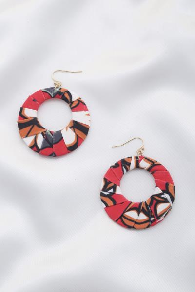 FABIRC WRAPPED ROUND EARRING