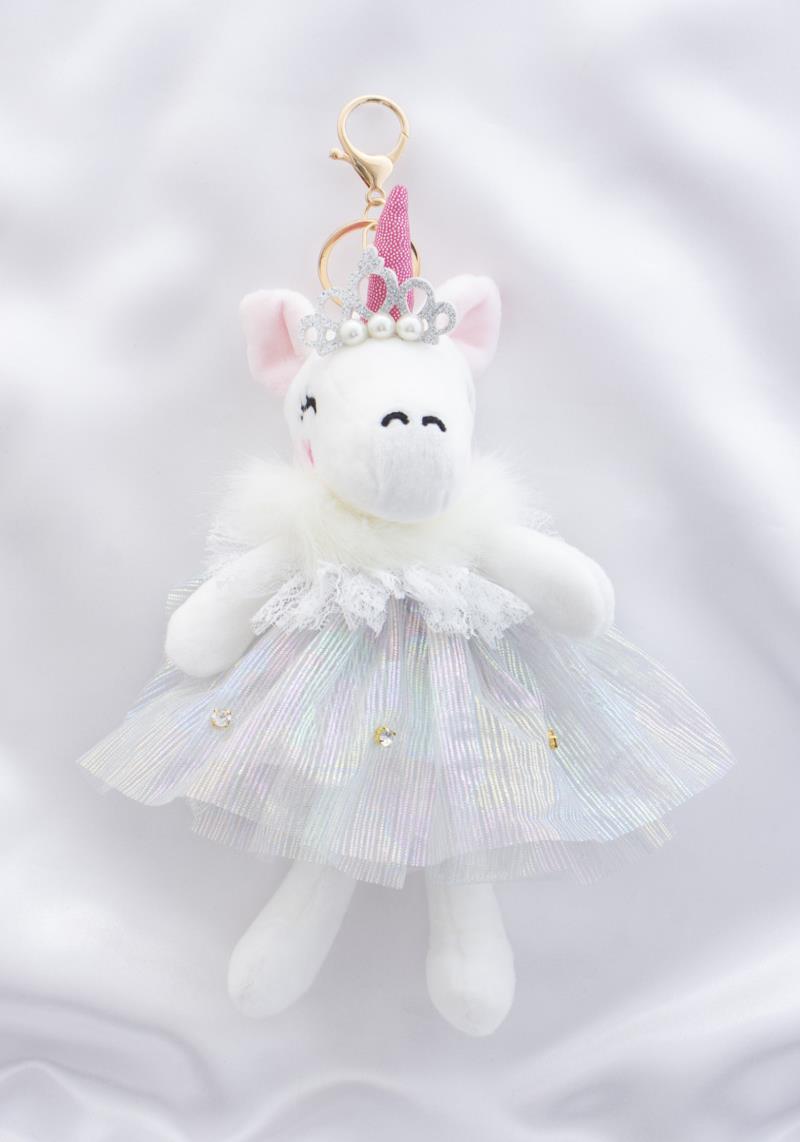 UNICORN CROWN TUTU PLUSH KEYCHAIN
