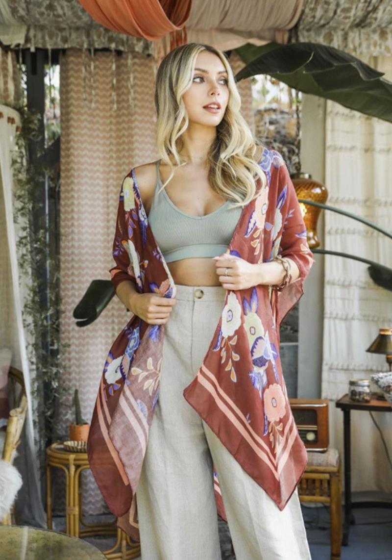 WALLFLOWER BLOOM KIMONO W/ TASSELS