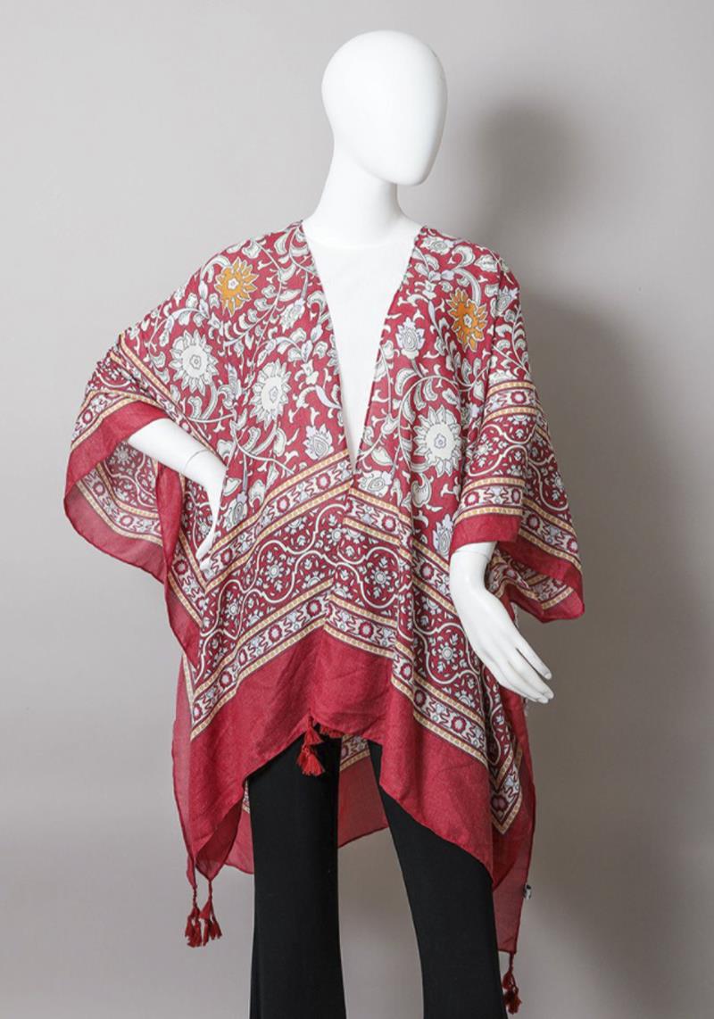 TOUCH OF MORROCO TAPESTRY TASSEL KIMONO