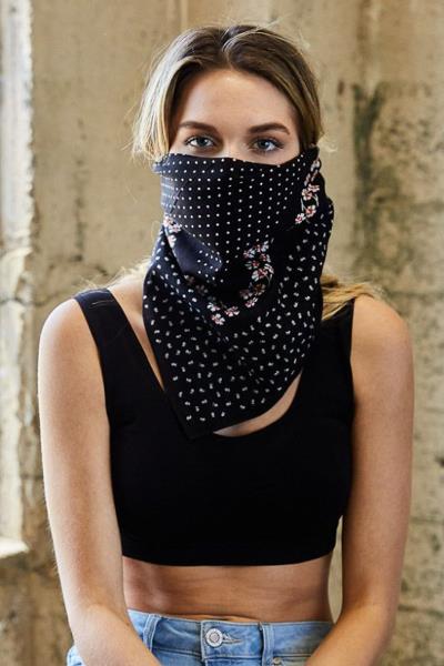 FASHION FLORAL DOT BANDANA FACEMASK