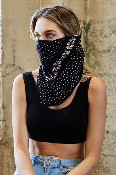 FASHION FLORAL DOT BANDANA FACEMASK