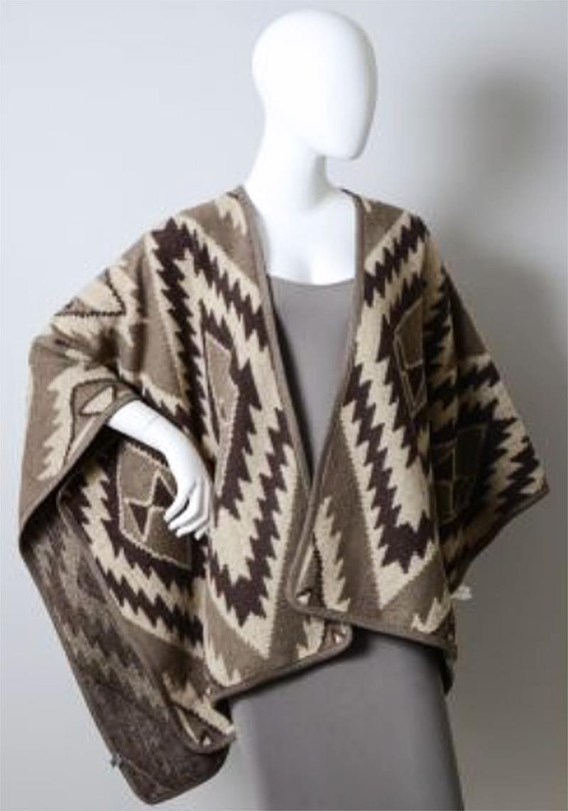 FOLK STYLE POLYESTER RUANA