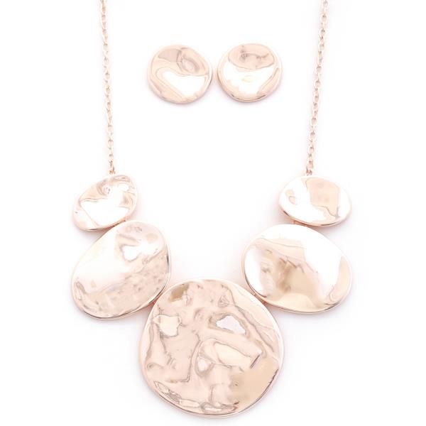 CHUNKY METAL STATEMENT NECKLACE EARRING SET