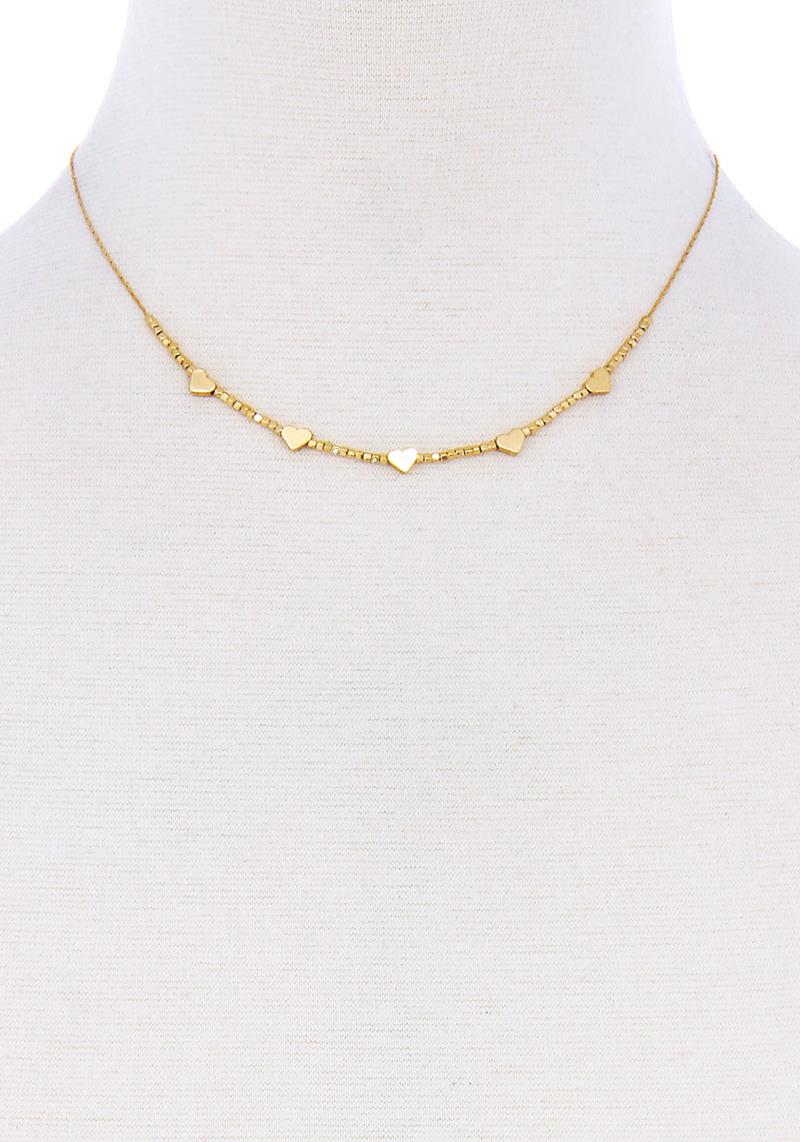 SODAJO MINI BRASS HEART CHAIN NECKLACE