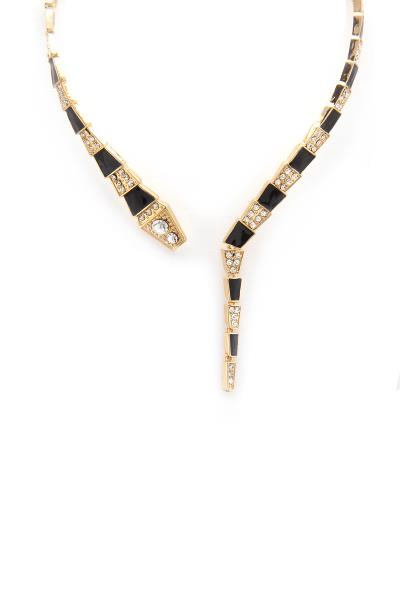 SNAKE RHINESTONE CHOKER NECKLACE