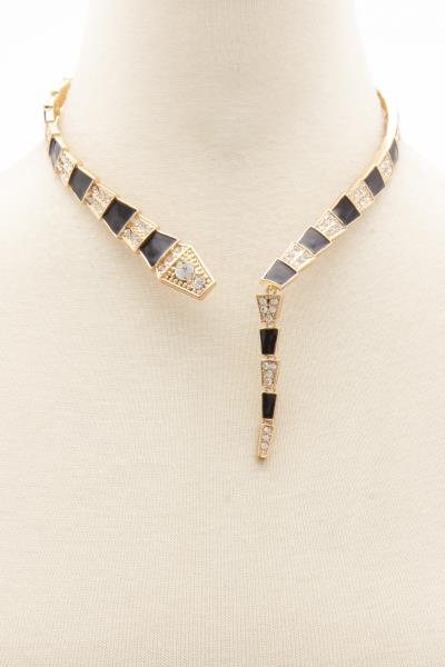 SNAKE RHINESTONE CHOKER NECKLACE