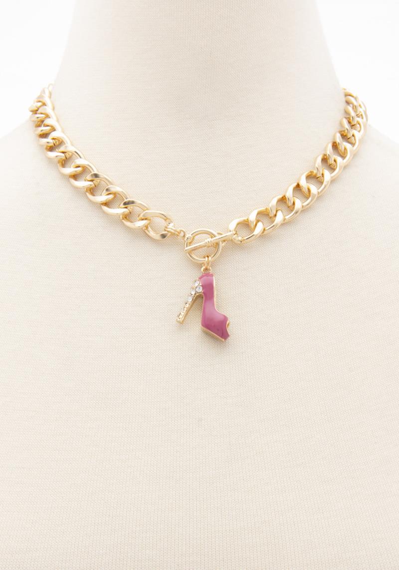 HIGH HEEL TOGGLE CURB LINK NECKLACE