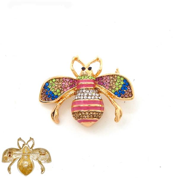 RHINESTONE BEE BROOCH