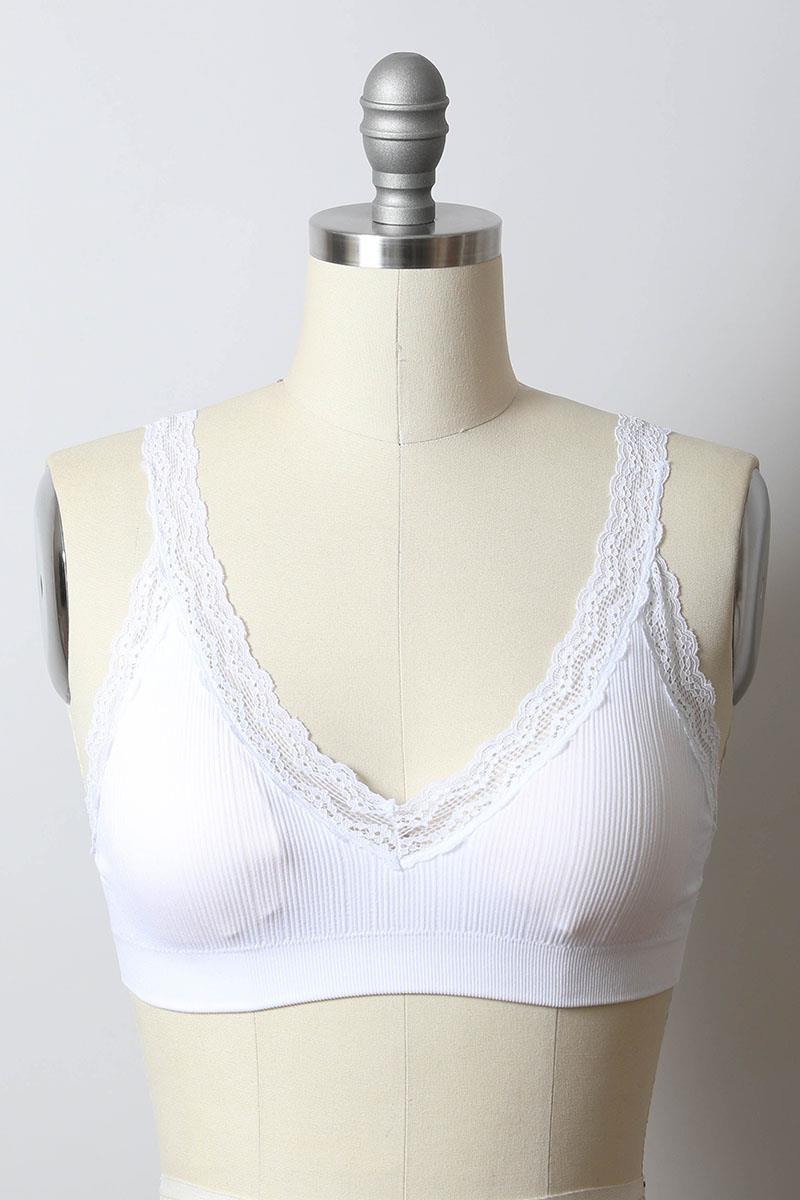 LACE TRIM PADDED BRALETTE 6 PC