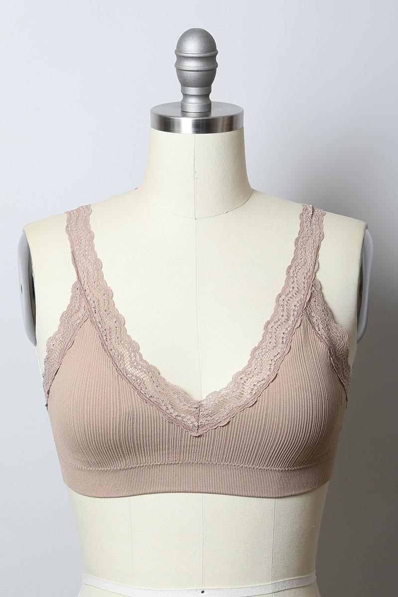 LACE TRIM PADDED BRALETTE 6 PC