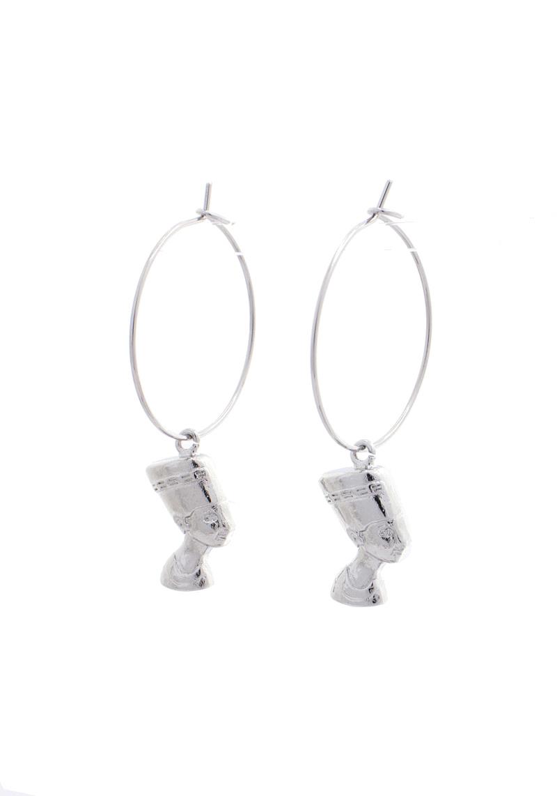 EGYPTIAN DANGLE METAL HOOP EARRING