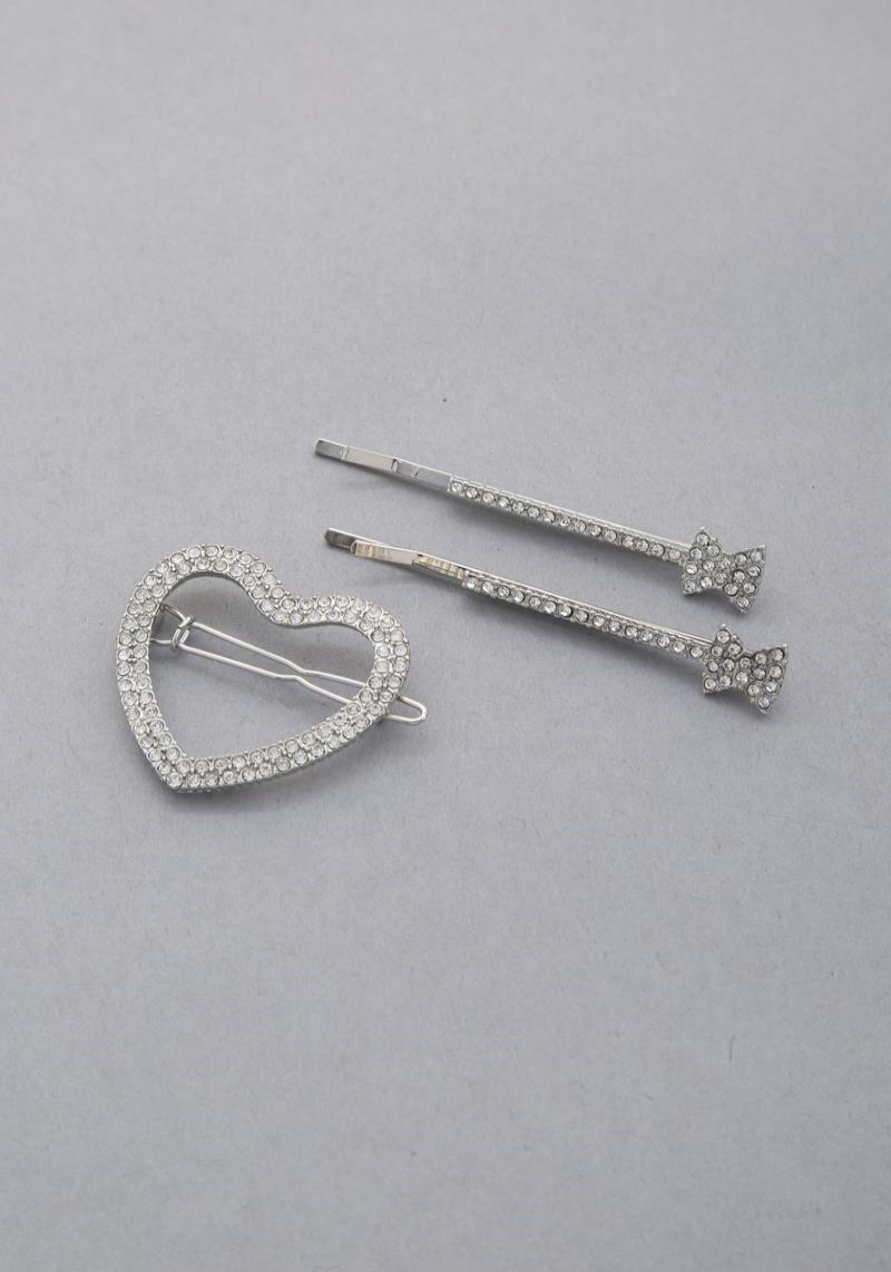SODAJO HEART CRYSTAL HAIR PIN SET