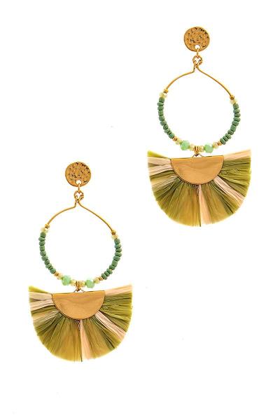 STYLISH FAN TASSEL DROP EARRING