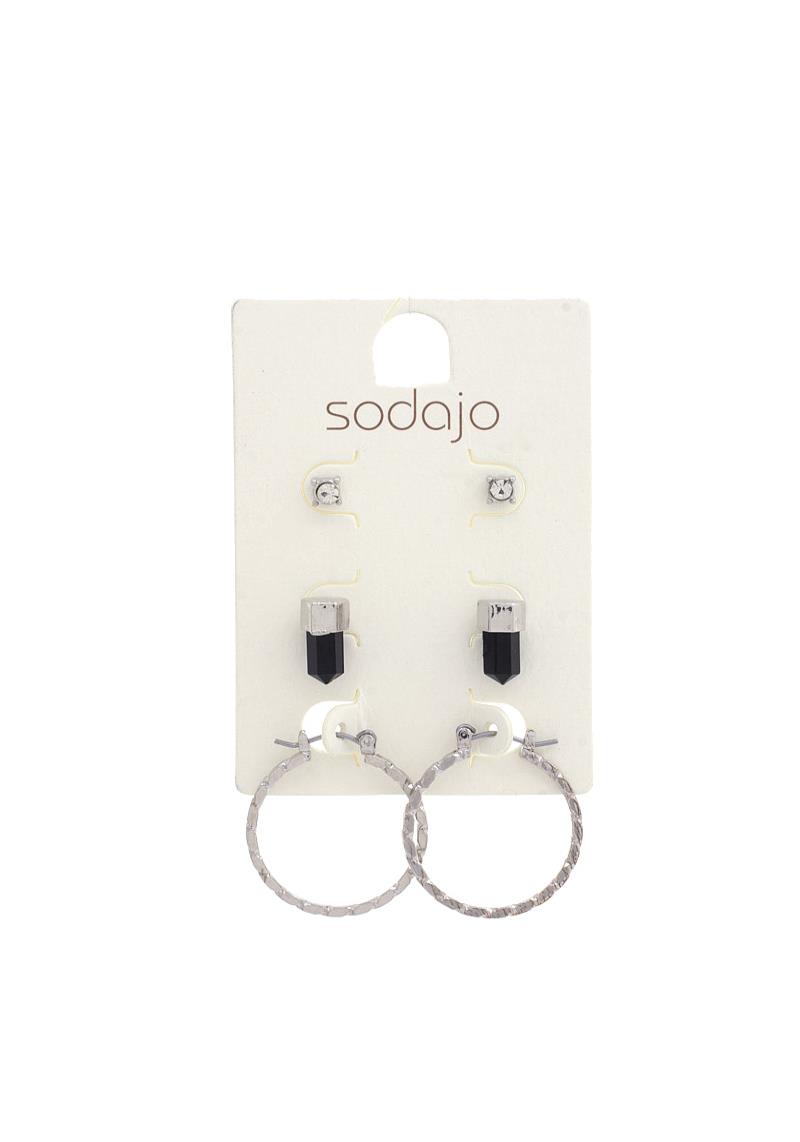 SODAJO CIRCLE METAL EARRING SET