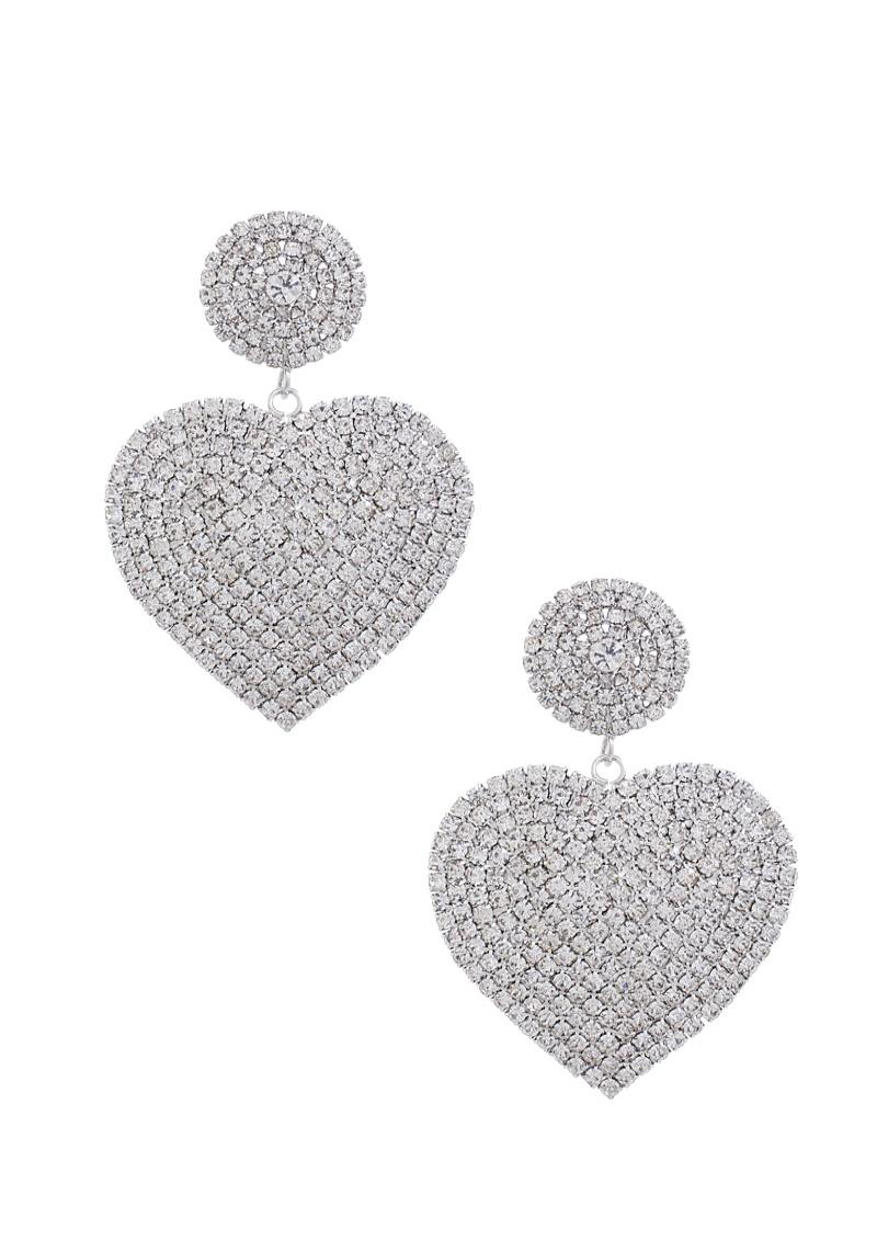 SODAJO RHINESTONE HEART POST EARRING