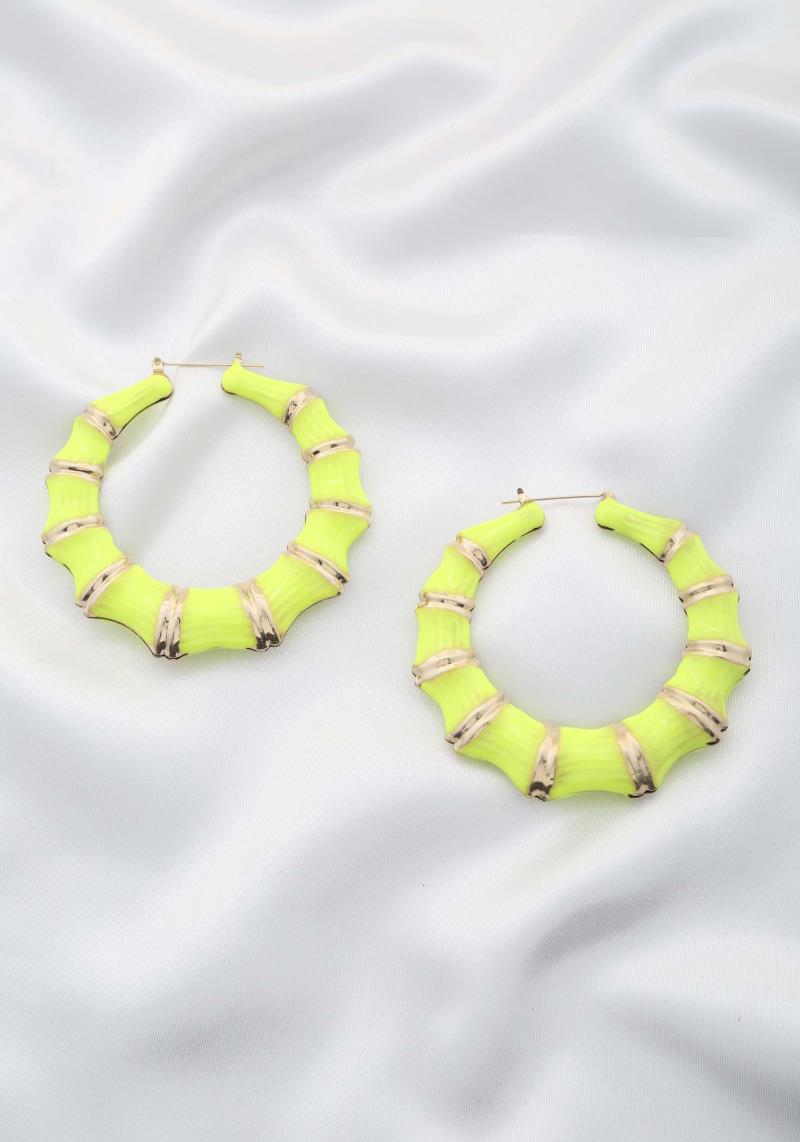 ENAMEL BAMBOO METAL EARRING