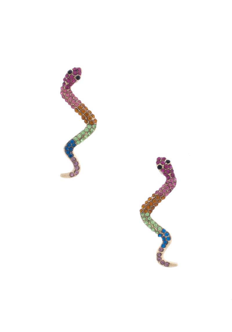SNAKE RHINESTONE EARRING