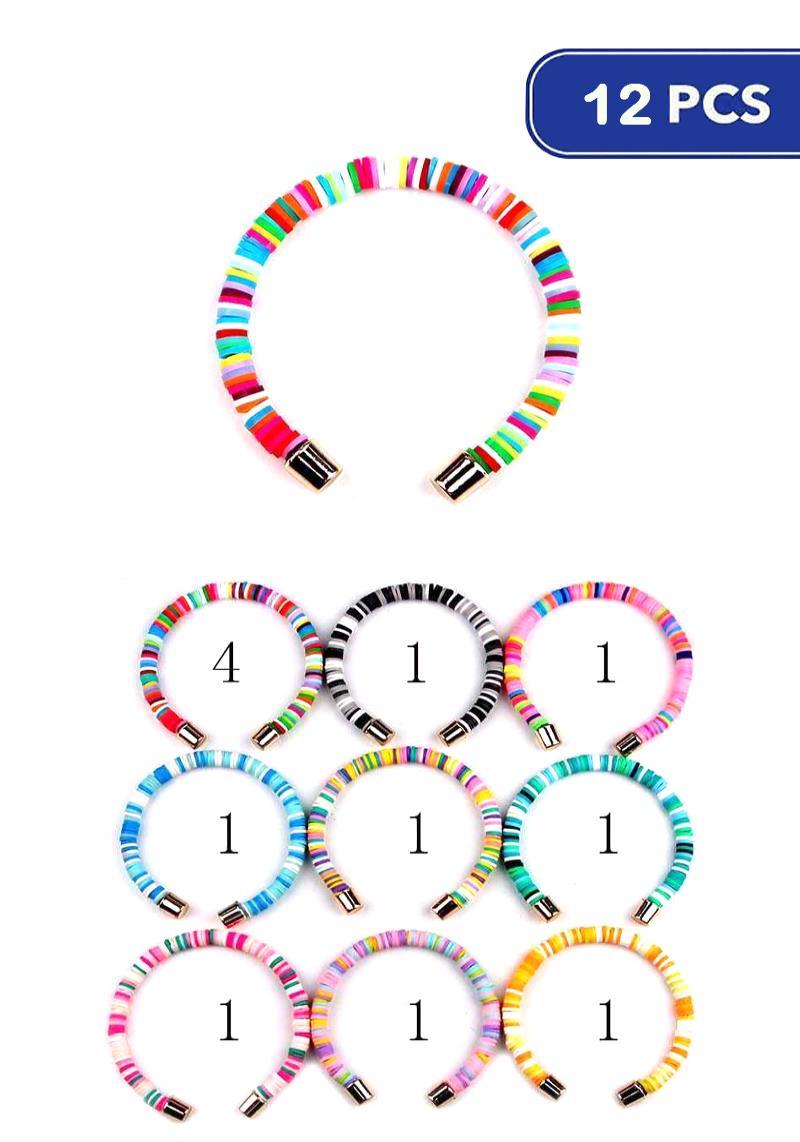 FASHION RUBBER DISC BRACELET (12 UNITS)