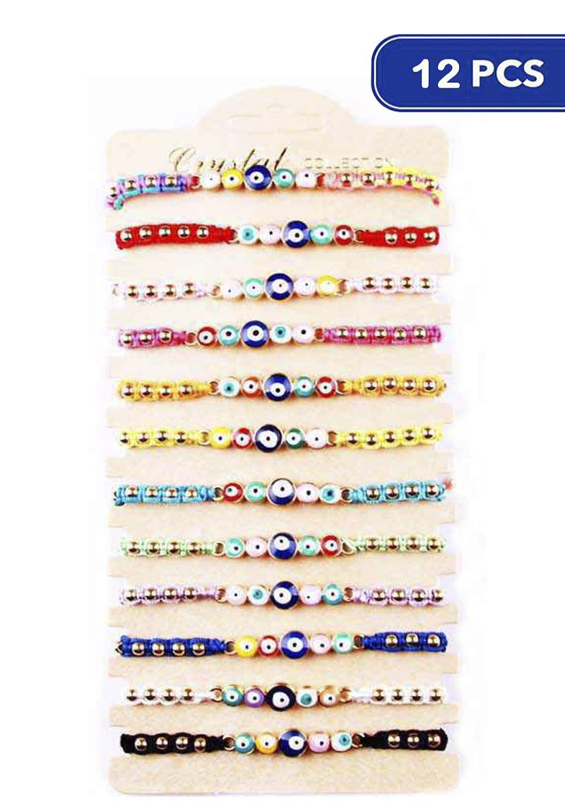 FASHION EVIL EYE THREAD BRACELET (12 UNITS)