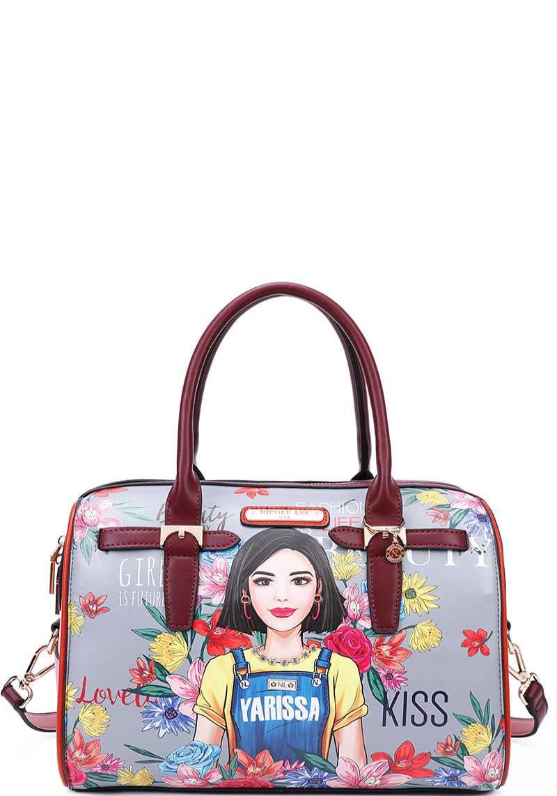 Nicole Lee YARISSA PRINT CUTE BOSTON BAG WITH LONG STRAP