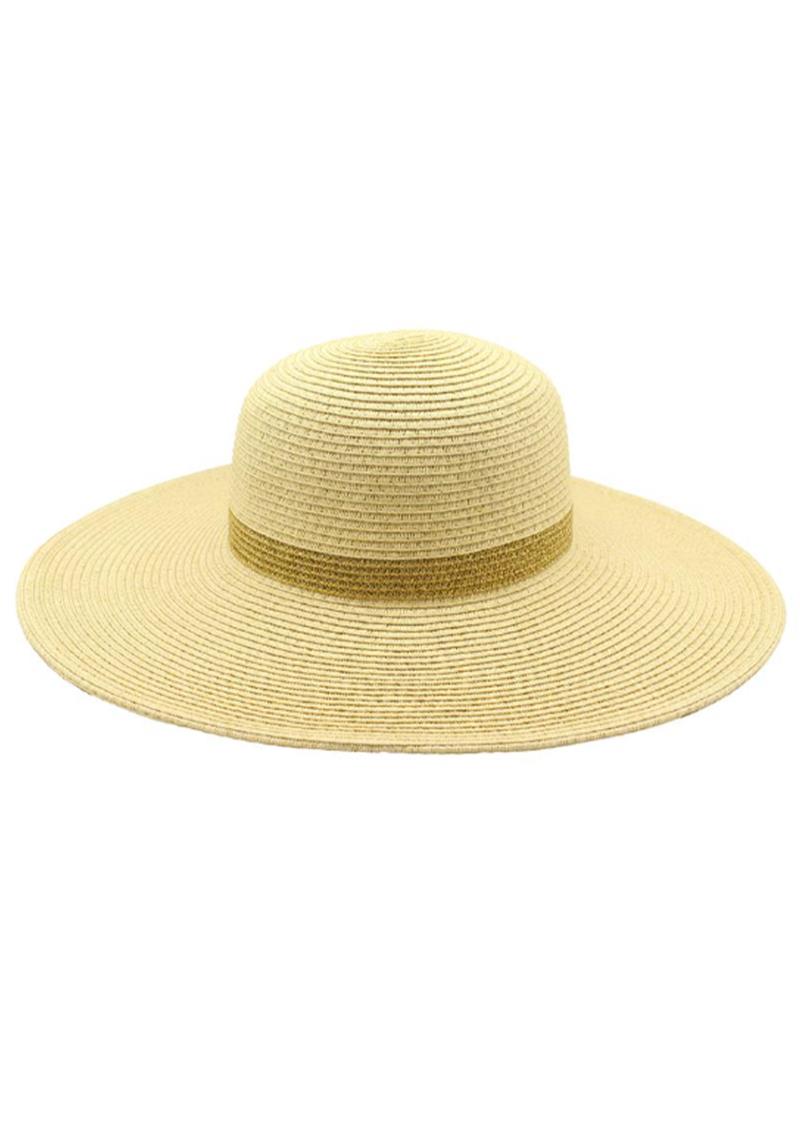 STRAW METALLIC COLOR LINE SUN HAT
