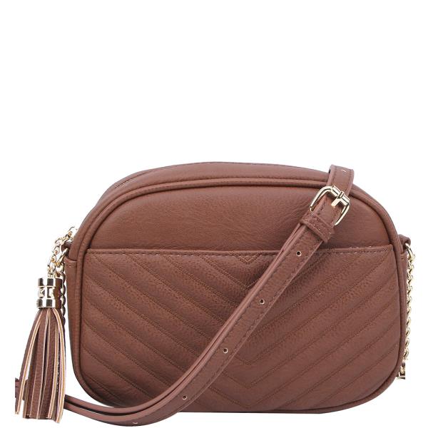 FASHION TASSEL OVAL CROSSBODY BAG