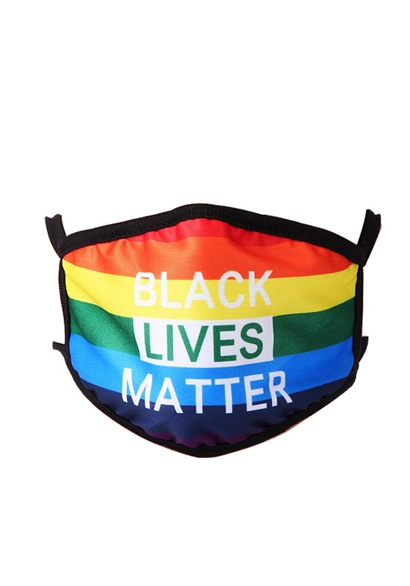 BLACK LIVES MATTER RAINBOW PRINT FACE MASK