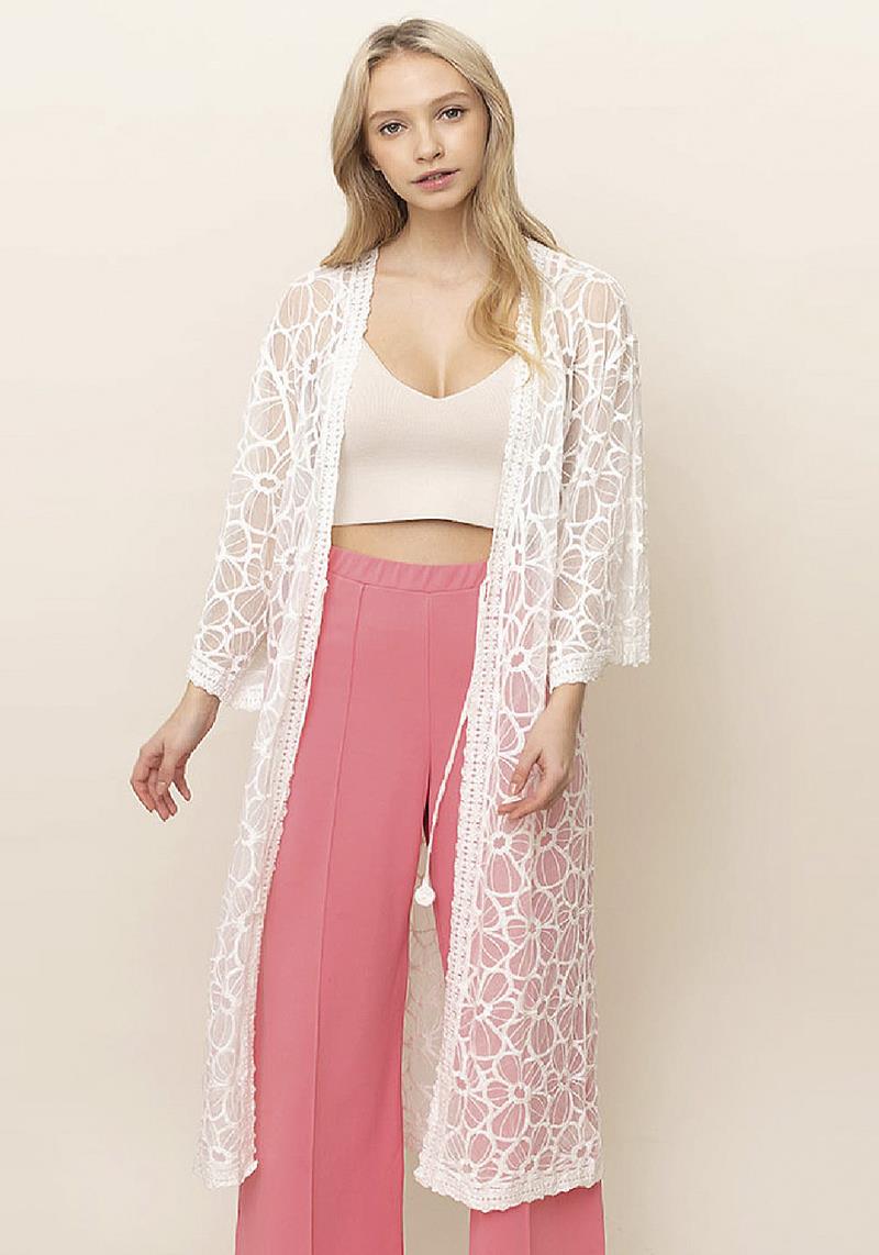 FLORAL MODERN LACE KIMONO