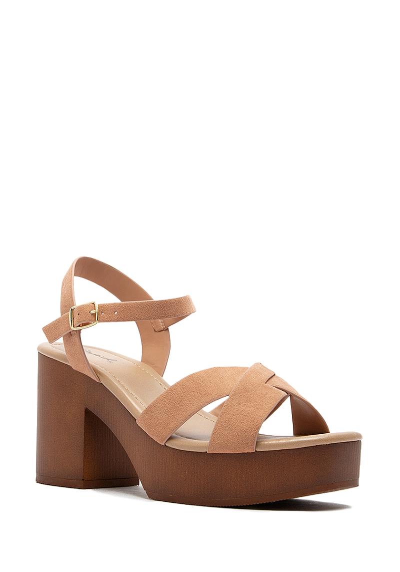 MODERN STRAP BUCKLE THICK HEEL