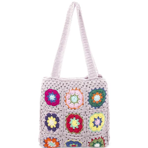 FASHION EMBROIDERED FLOWER PATTERN TOTE BAG