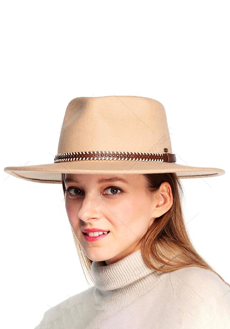 CHEVEUX WOOL FASHION STITCH BAND BRIM HAT
