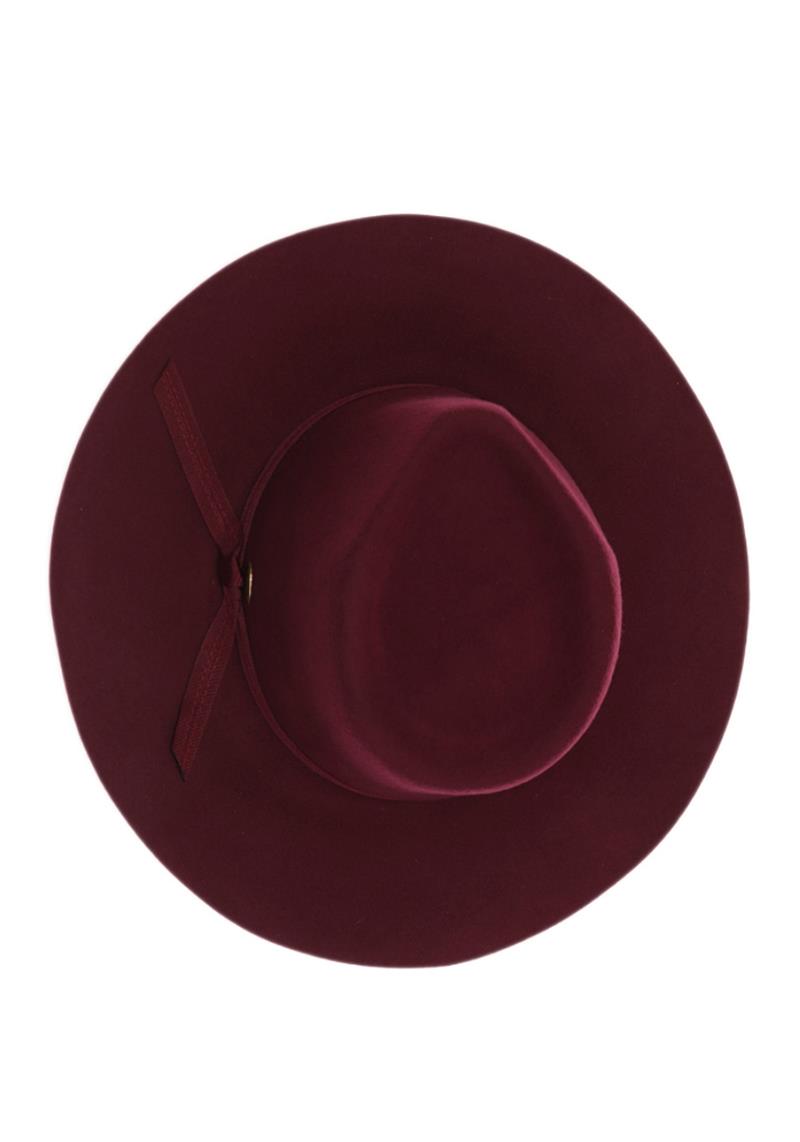 GROSGRAIN BOW TRIM WOOL FELT PANAMA HAT