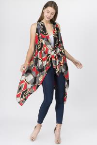 FASHION MULTI PATTERN VEST KIMONO