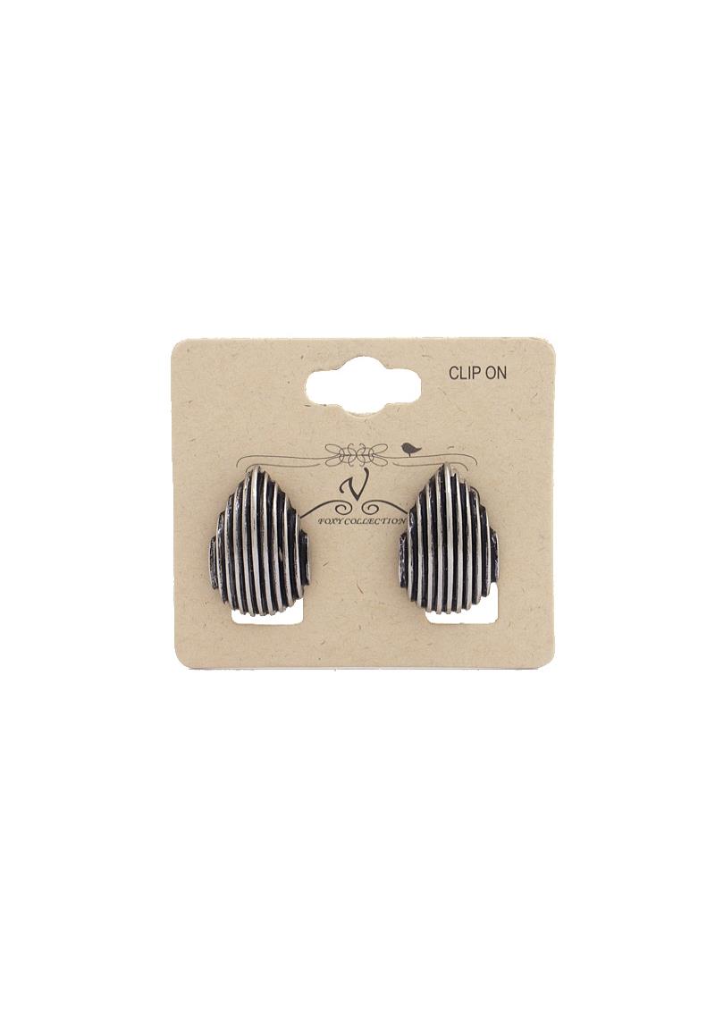 TEARDROP SHAPE METAL CLIP EARRING
