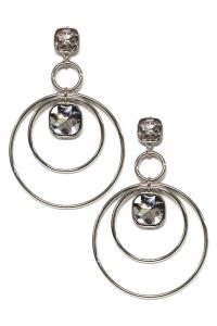 CRYSTAL STONE ROUND DANGLE EARRING