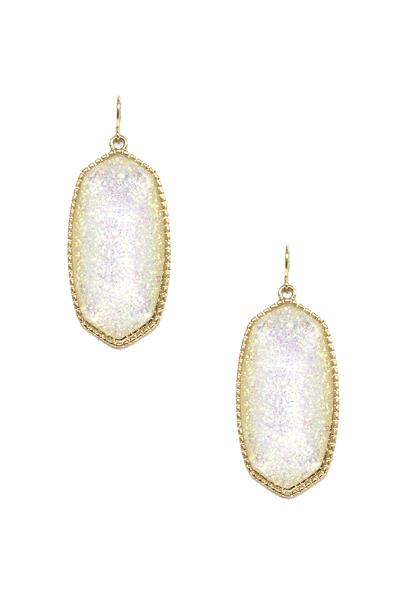 FASHION GLITTER RESIN DANGLE EARRING