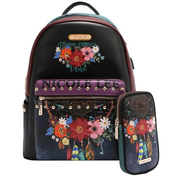 NICOLE LEE LARGE LAPTOP BACKPACK WITH USB CHARGING PORT BACKPACK