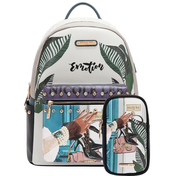 NICOLE LEE LARGE LAPTOP BACKPACK WITH USB CHARGING PORT BACKPACK