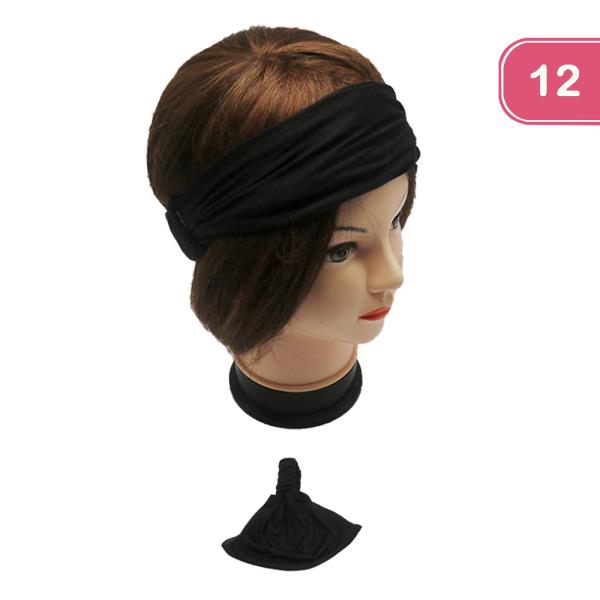 FASHION BLACK HEADBAND (12 UNITS)