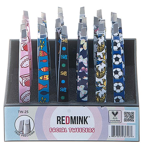 MULTI PRINT DESIGN FACIAL TWEEZERS 24 PCS