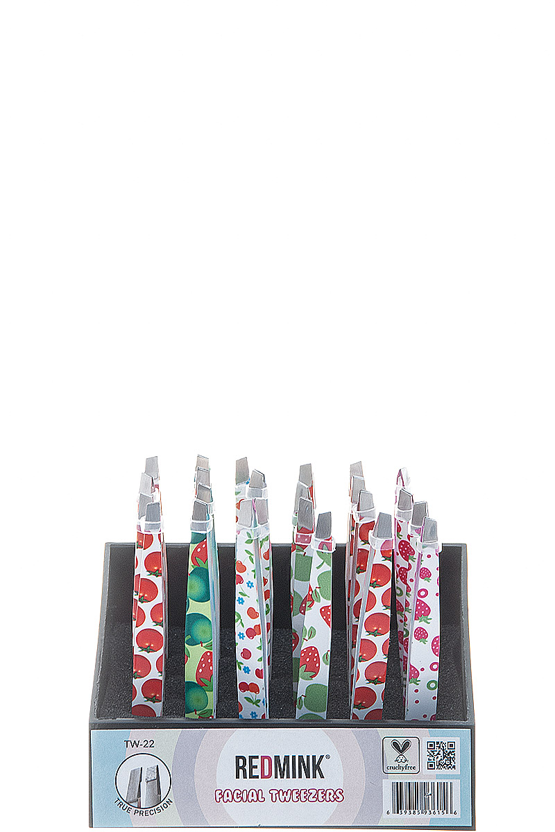 FRUIT PRINTED FACIAL TWEEZERS 24 PCS