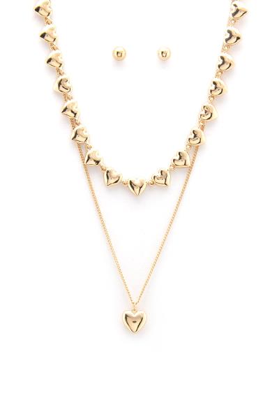 HEART CHARM LAYERED NECKLACE