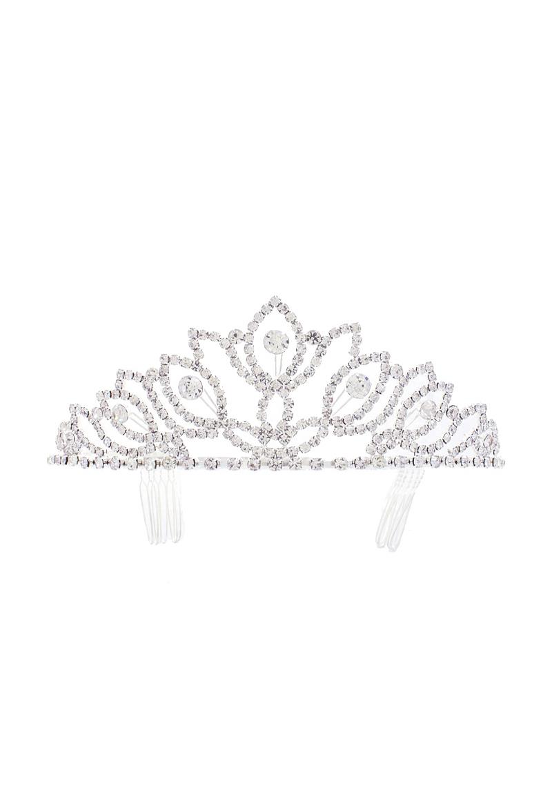 LEAF PATTERN RHINESTONE TIARA