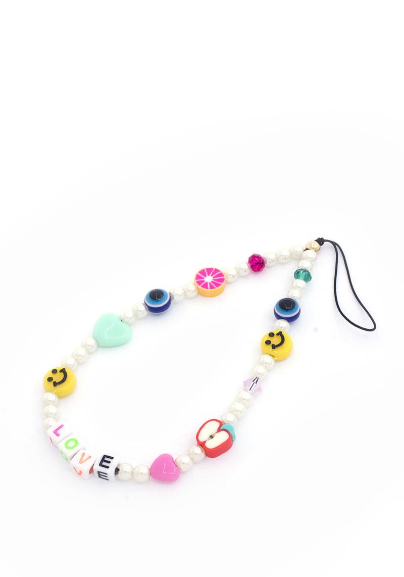SODAJO LOVE HAPPY FACE PHONE STRAP