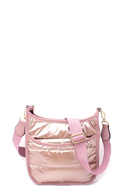 SMOOTH TEXTURE CURVED CROSSBODY BAG
