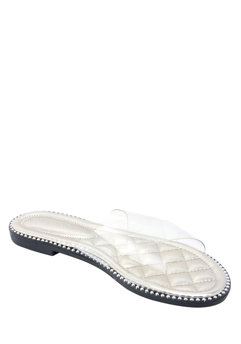 CLEAR QUILT SLIPPERS 18 PAIRS